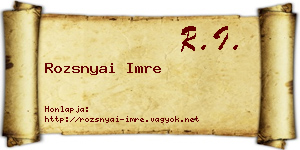 Rozsnyai Imre névjegykártya