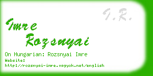 imre rozsnyai business card